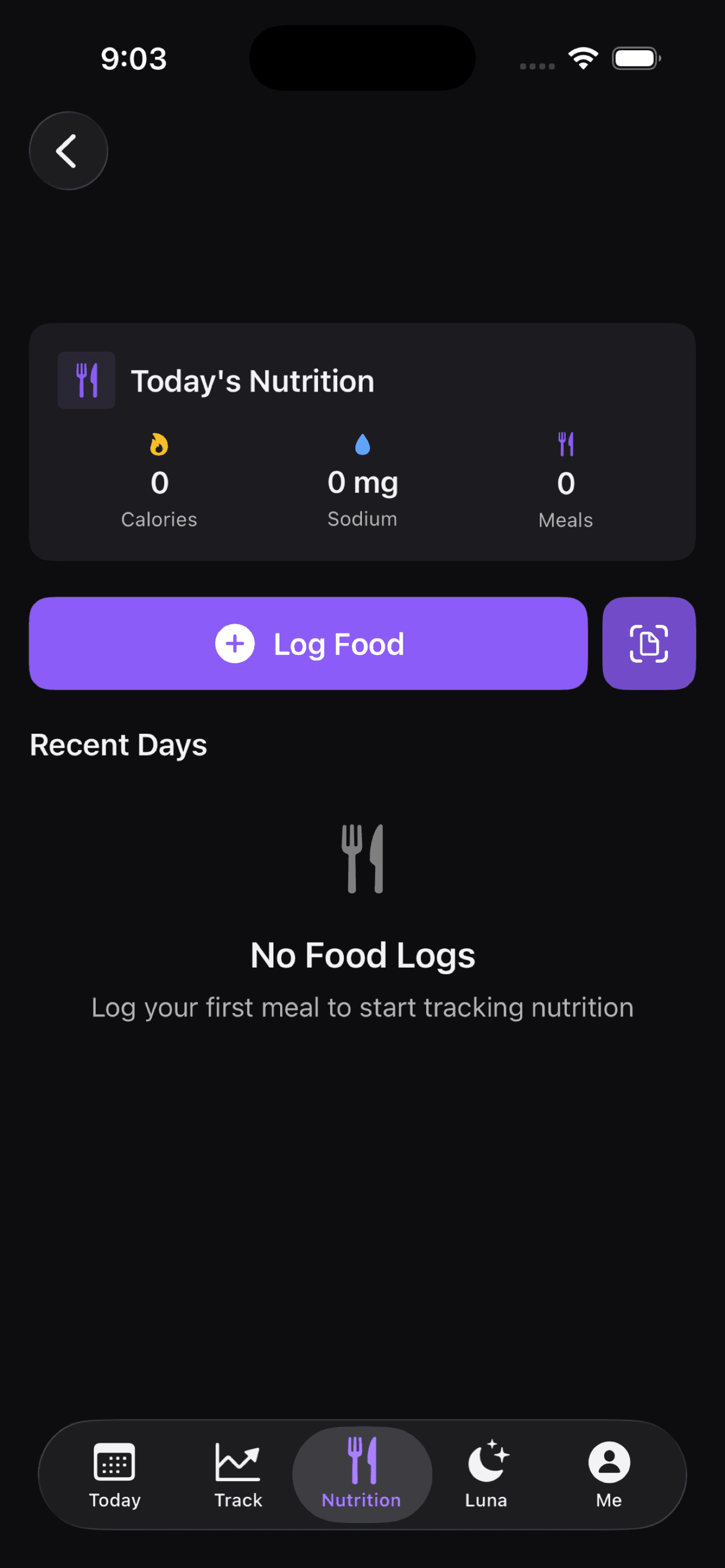 Nutrition on iPhone